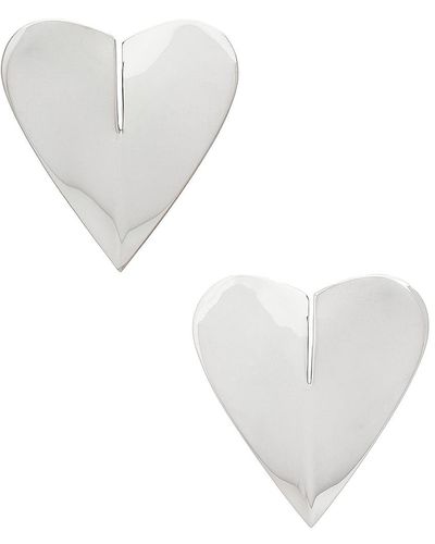Alaïa Torn Heart Earrings - White