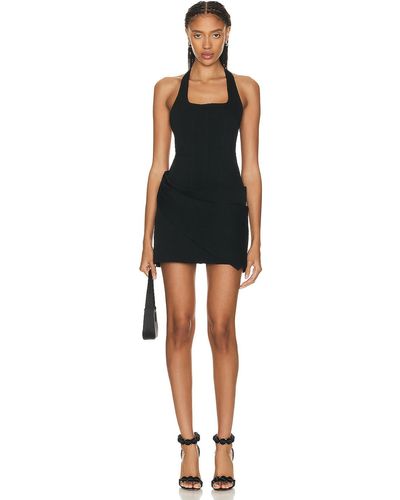 Jonathan Simkhai Luminita Wrap Front Mini Dress - Black