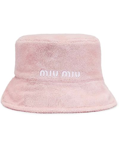 Miu Miu Logo Bucket Hat - Pink