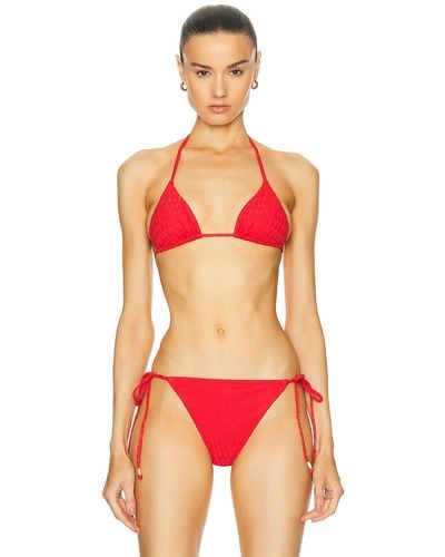 Wolford Logo Swim Triangle Bikini Top - Red