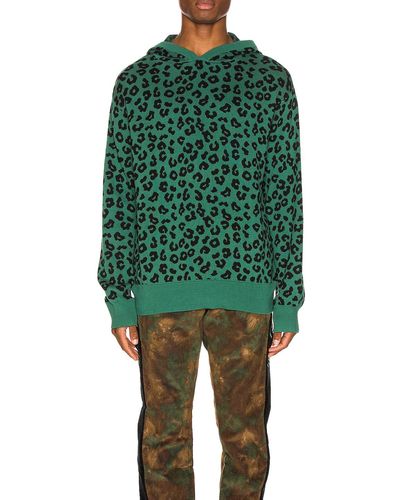 Just Don Jungle Leopard Sweater Hoodie - Green