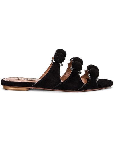 Alaïa Leather Bombe Sandals - Black