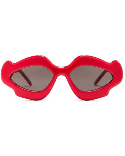 Loewe Paula's Ibiza Oval Sunglasses - Red