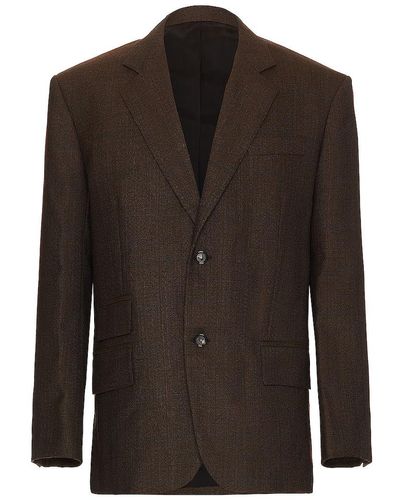 Bottega Veneta Prince Of Wales Wool Jacket - Brown