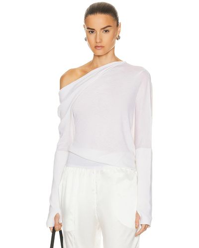 Tom Ford Cashmere Off The Shoulder Top - White