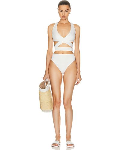 Alaïa Alaïa Criss Cross Bikini Set - White