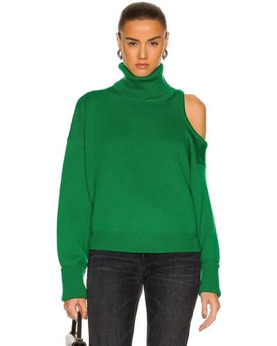 Monse Cut Out Turtleneck Sweater - Green