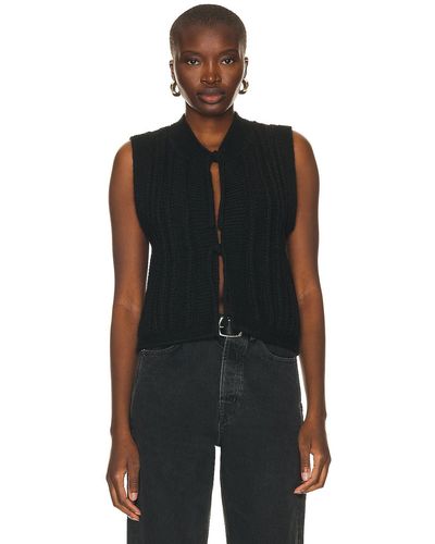 Lemaire Textured Stitch Vest - Black