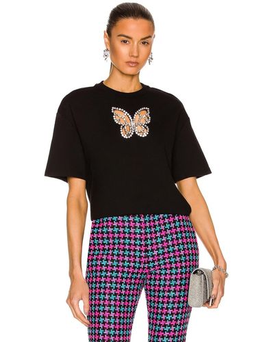 Area Crystal Butterfly T-shirt - Black