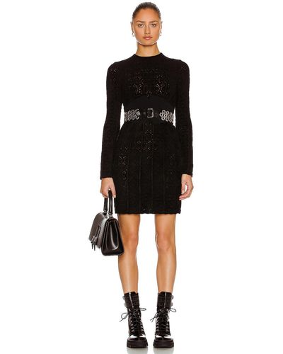 Alaïa Fitted Corset Detail Mini Dress - Black