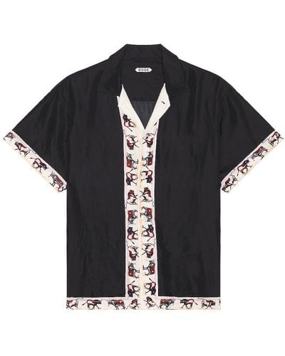 Bode Taureau Short Sleeve Shirt - Black
