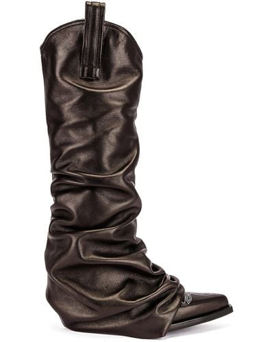 R13 Mid Cowboy Boot With Sleeve - Black