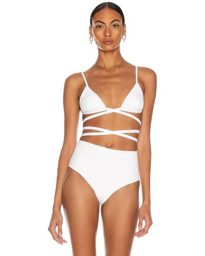 Matteau Wrap Triangle Bikini Top - White