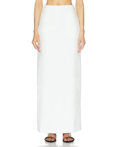 AEXAE Linen Column Maxi Skirt - White