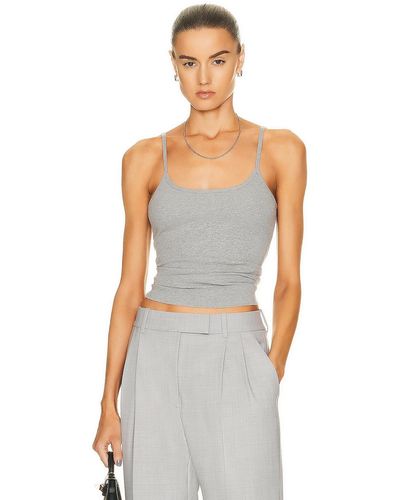 ÉTERNE Thin Strap Fitted Tank Top - White