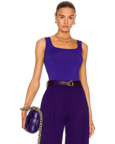 Bottega Veneta Fluid Viscose Jersey Bodysuit - Purple