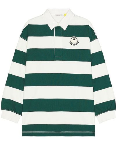 Moncler Genius X Palm Angels Long Sleeve Polo - Green