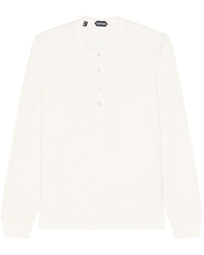 Tom Ford Long Sleeve Henley T-shirt - White