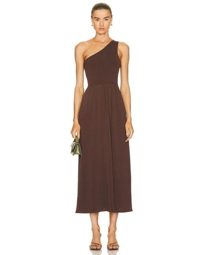 Matteau Asymmetric Knit Dress - Brown