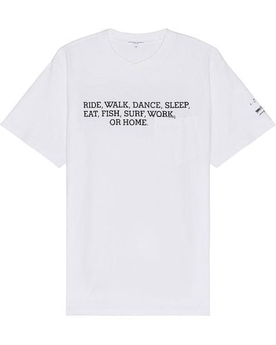 Engineered Garments Printed Cross Crew Neck T-shirt - White