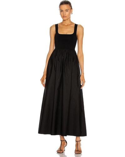 Matteau Knit And Cotton Maxi Dress - Black