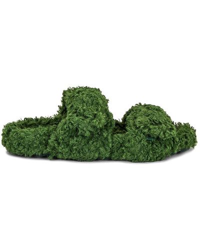 Gia Borghini Eco Faux Shearling Double Strap Sandal - Green