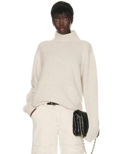 The Elder Statesman Relaxed Turtleneck Sweater - Natural