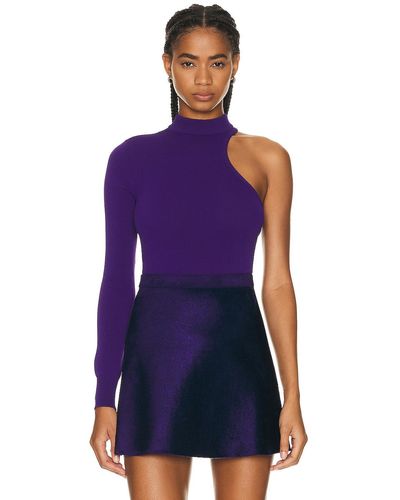 Alaïa Alaïa Asymetric Bodysuit - Purple