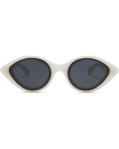 Alaïa Alaïa Lettering Logo Oval Sunglasses - Blue