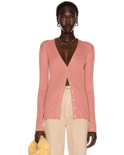 Co. Ribbed Cardigan - Pink