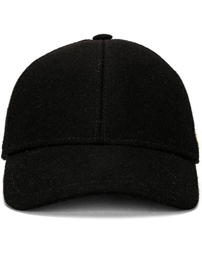 Saint Laurent Brand-plaque Curved-peak Wool-blend Baseball Cap - Black