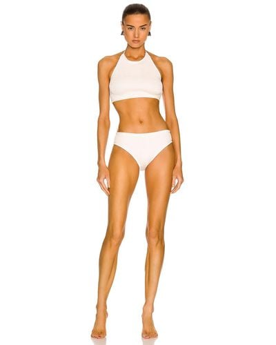 Bottega Veneta Nylon Crinkle Bikini Set - White