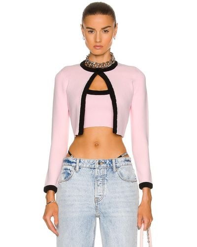 T By Alexander Wang Logo Cropped Cardigan - Pink