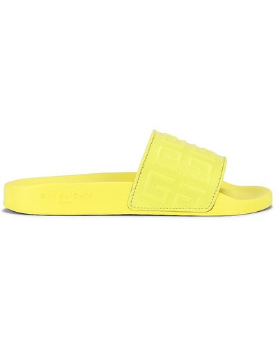 Givenchy 4g Flat Slides - Yellow