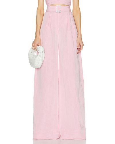 Matthew Bruch Wide Leg Pleated Pant - Pink