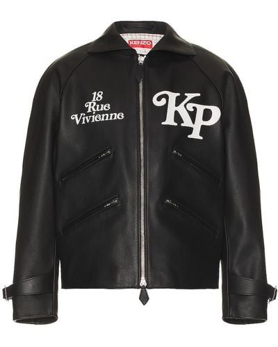 KENZO By Verdy Leather Motorcycle Jacket - Black