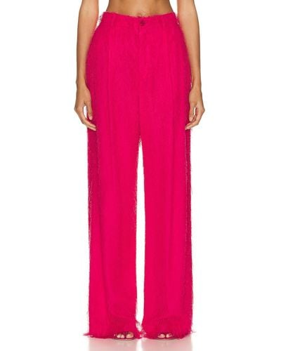 LAPOINTE Lightweight Fringe Relaxed Pleated Pant - Pink