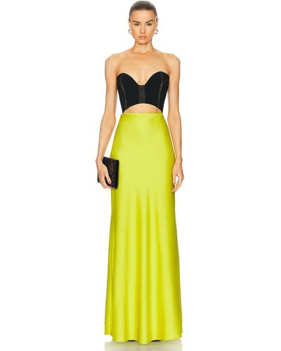 Ila Pina Corsetry Inspired Strapless Maxi Dress - Yellow