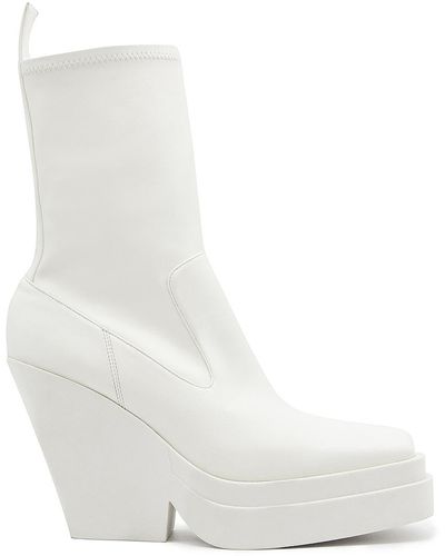 Gia Borghini Texan Ankle Boot - White