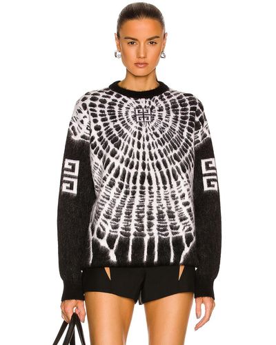 Givenchy Chito Spider Web Crewneck Sweater - Black