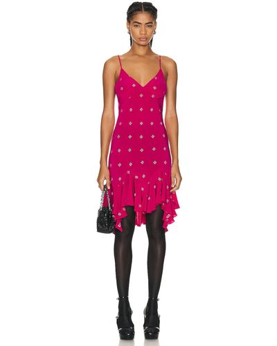 Givenchy Ruffle Mini Dress - Pink
