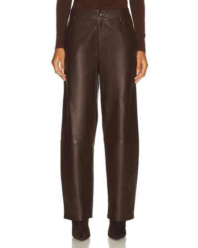 Goldsign Trey Leather Trouser - Brown