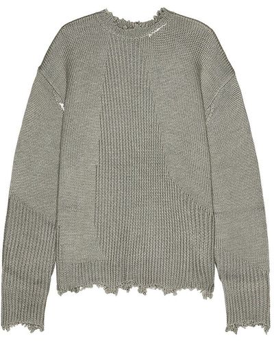 C2H4 Arc Sculpture Knit Sweater - Gray