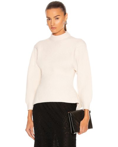 Alaïa Fitted Sculpted Long Sleeve Sweater - White