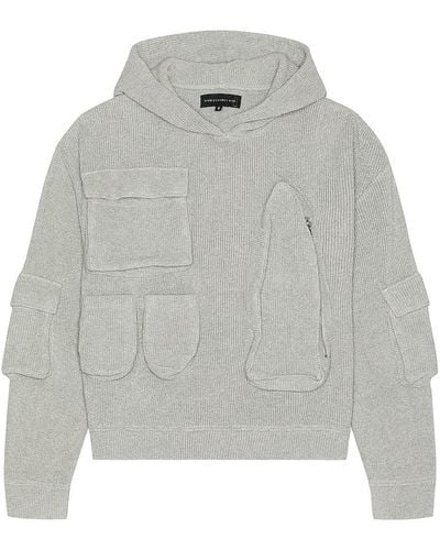 Who Decides War Multi Pocket Hooded Sweatshirt - Gray