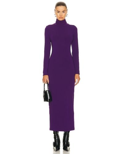 SPRWMN Long Sleeve Turtleneck Maxi Dress - Purple