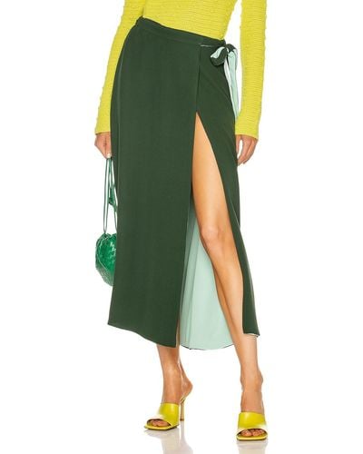 Valentino Tie Midi Skirt - Green