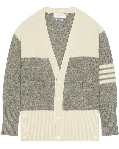 Thom Browne Reversed Jersey Oversized Cardigan - Natural