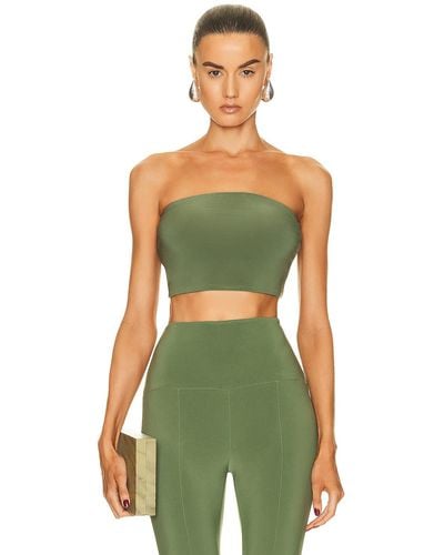 Norma Kamali Strapless Cropped Top - Green