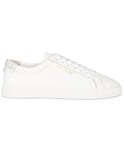 Saint Laurent Andy Low Top Stud Sneakers - White
